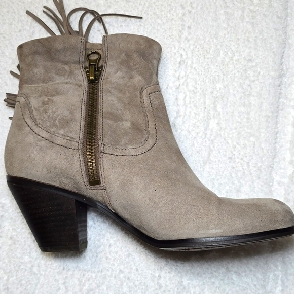 Sam Edelman Louie Tanish Gray Fringe Ankle Bootie 9 Western Cowgirl - Picture 3 of 13